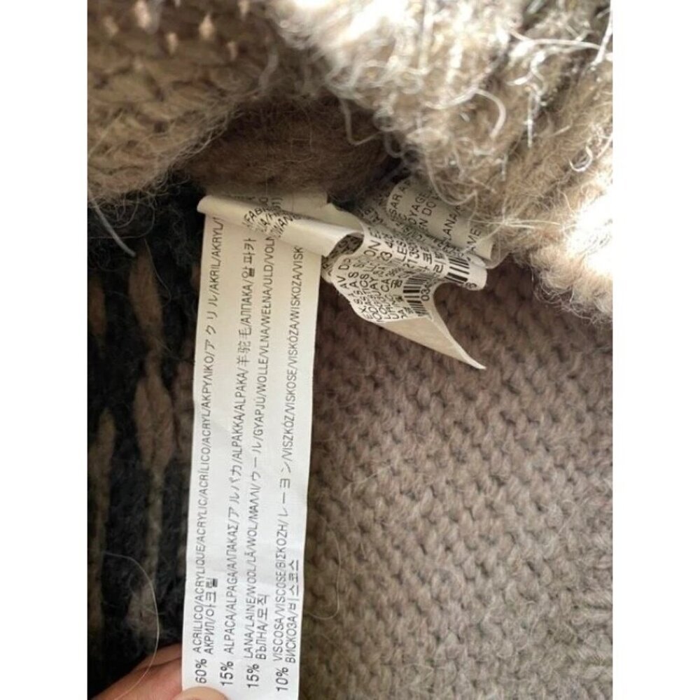 Zara Made in Italy Oversize Chunky Nordic Alpaca Llama Wool Turtleneck Sweater M - Picture 8 of 12